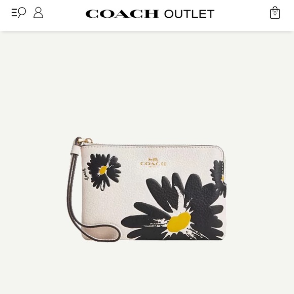 Corner Zip Wristlet With Floral Print 🖤🤍💛 - Picture 5 of 7
